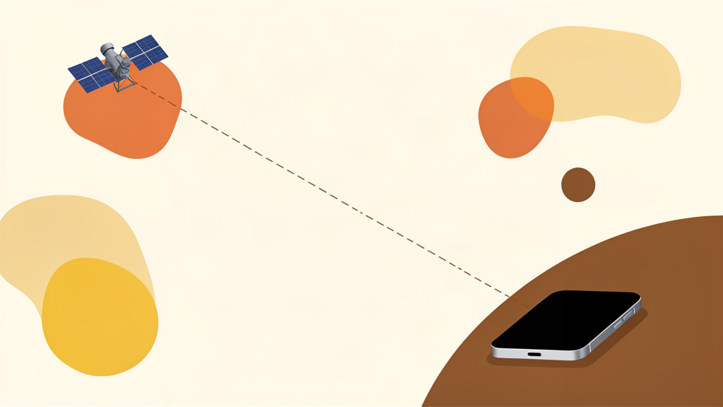 Illustration de la connexion directe entre satellite et smartphone en République démocratique du Congo