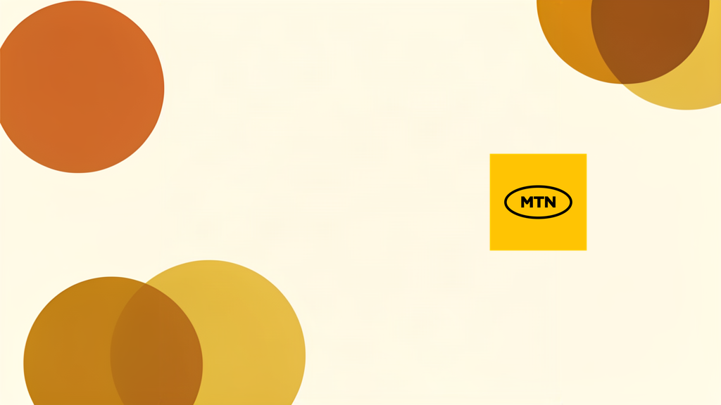 Illustration éditoriale avec le logo officiel MTN, sur fond aux couleurs Adweknow