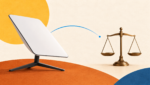 Terminal Internet par satellite et balance de justice illustrant la suspension provisoire de la licence de Starlink au Sénégal.