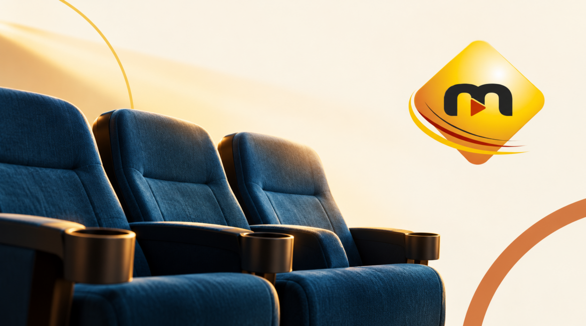 Logo Marodi et fauteuils de cinéma dans une composition sur fond ivoire.